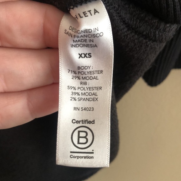 Athleta Black Mala Hoodie Sweatshirt Midi Dress - Picture 6 of 9